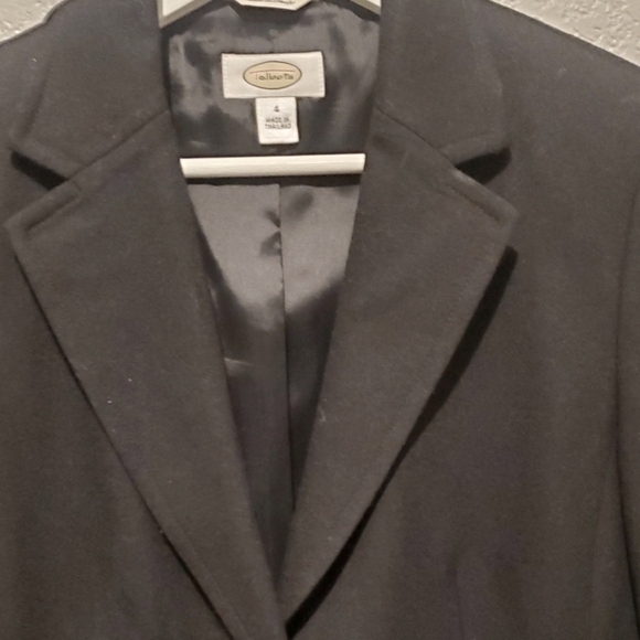 Talbots Black Italian Wool Blazer Jacket Classic Notched Lapels 2 Button Size 6 - Picture 4 of 9